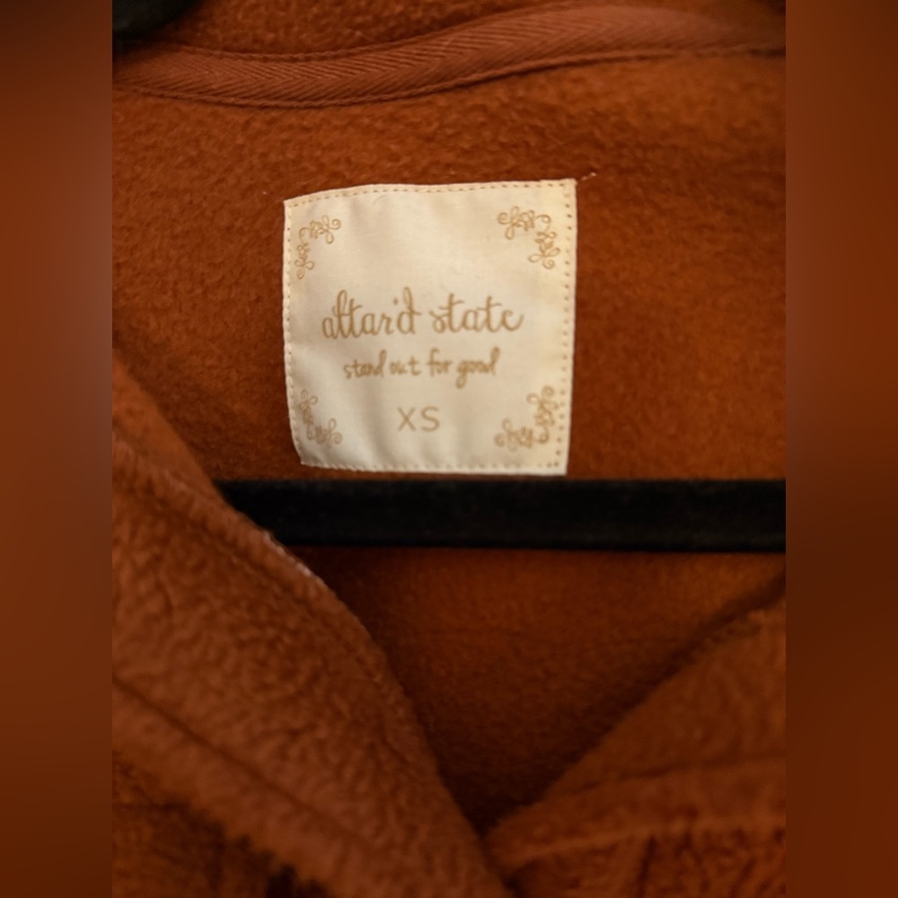 Altar'd State Rust Colored Fuzzy Shacket - image 6